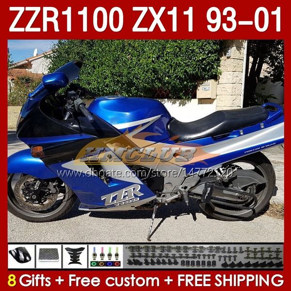 Body for Kawasaki Ninja ZX-11 R ZX-11R 93 01 ZZR1100 1993 1994 1995 1996 1997 165no.149 ZZR-1100 ZX 11 R 11R ZX11 R ZZR 1100 CC ZX11R 1998 1999 2000 2001 Общежитие Silver Blue Blue Blue