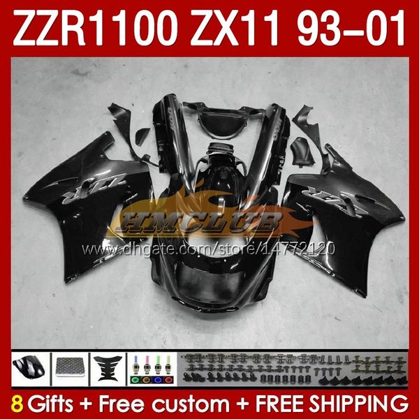 OEM Body Full Body per Kawasaki Ninja ZX-11 R ZZR-1100 ZX-11R ZX11R 93 94 95 95 96 01 165NO.88 ZZR 1100 CC ZX11 ZX 11 R 11R ZZR1100 1997 1997 1998 1999 2000 2001 Failitings kit Fairings Black Grigio