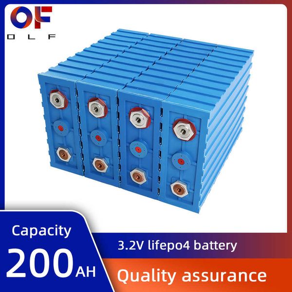 3,2V 200AH Lifepo4 Batterie Lithium-Eisenphosphat wiederaufladbare DIY-Zellen Deep Cycle für 12V 24V 48V RV Solar Rollstuhlcamper