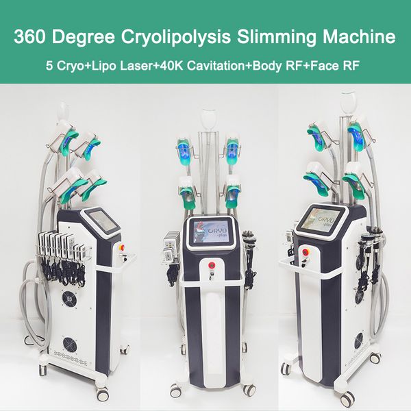 360 Cryolipolysis Redução de Gordura Lipo Laser Anti Celulite Moldando Corpo RF Remoção de Rugas Firmeza da Pele 40K Cavitação Máquina de Perda de Peso