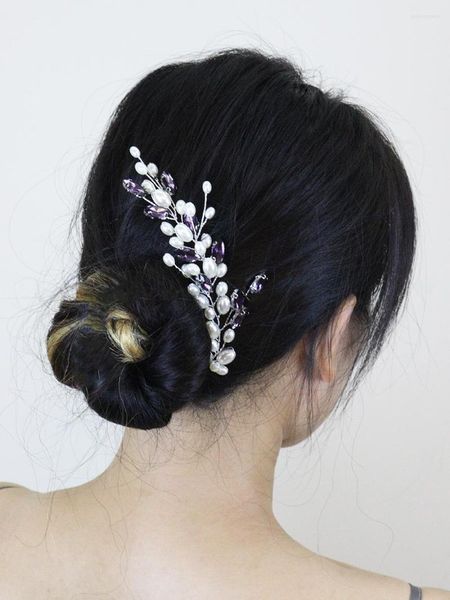 Светлорадовые кубки Благол фиолетовый атмосферт волос зажимы жемчужины ювелирные ювелирные украшения для свадебных уборов свадебные аксессуары