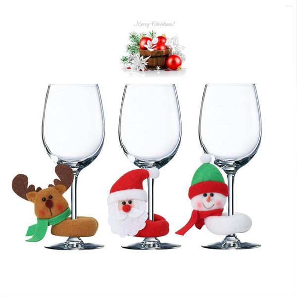 Weihnachtsdekorationen Party Weinglas Set Trinkflasche Buddy Cup Identifikationsetiketten Schilder für Navidad 2023