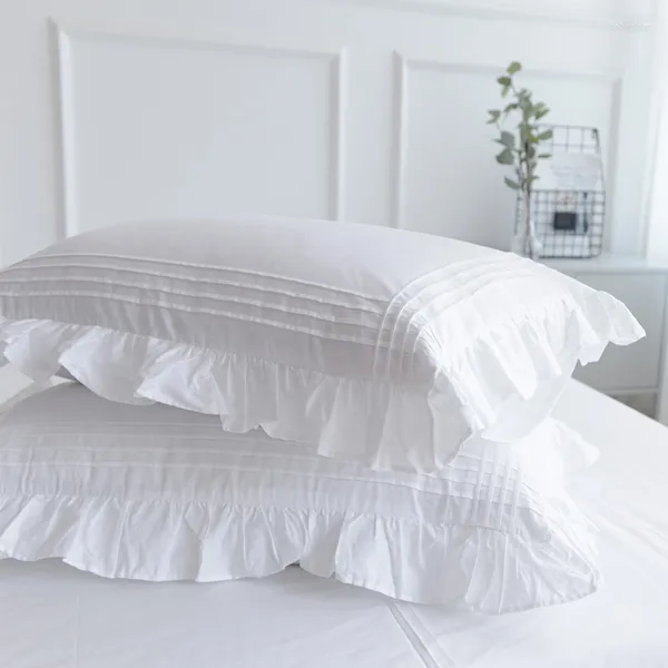 Travesseiro travesseiro travesseiro branco puro algodão sarja coreana bagunçada el 48x74cm Oferta especial