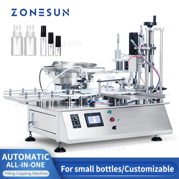 ZONESUN Flacone automatico per riempimento e tappatura di liquidi Flaconi contagocce per profumo di olio essenziale cosmetico ZS-AFC7