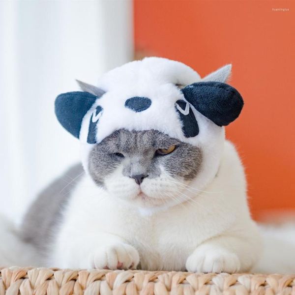 Cappello per abbigliamento per cani Copricapo per gatti Cappello per animali domestici Cappelli per feste di agnello a forma di panda carino per decorazioni di compleanno per cani