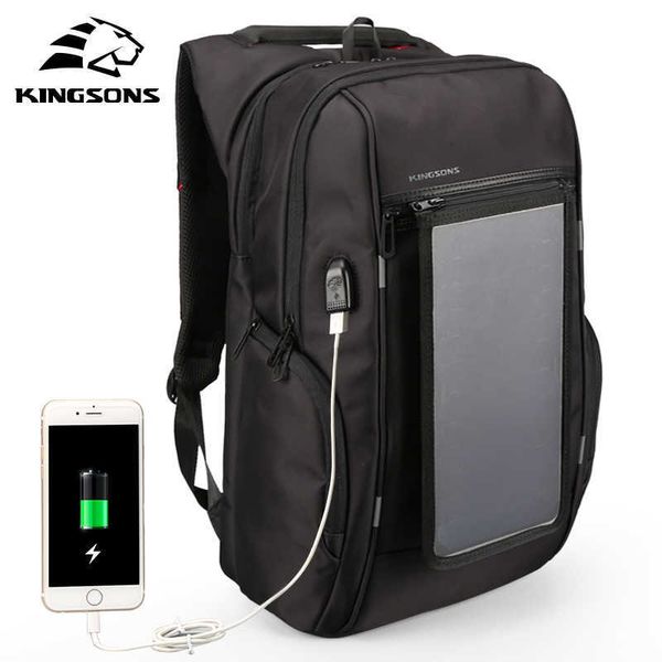 Rucksack Kingsons 2020 Panel 17 Zoll Komfort-Lade-Laptoptaschen für Reisen Neue große Solar-Laderucksäcke 0103