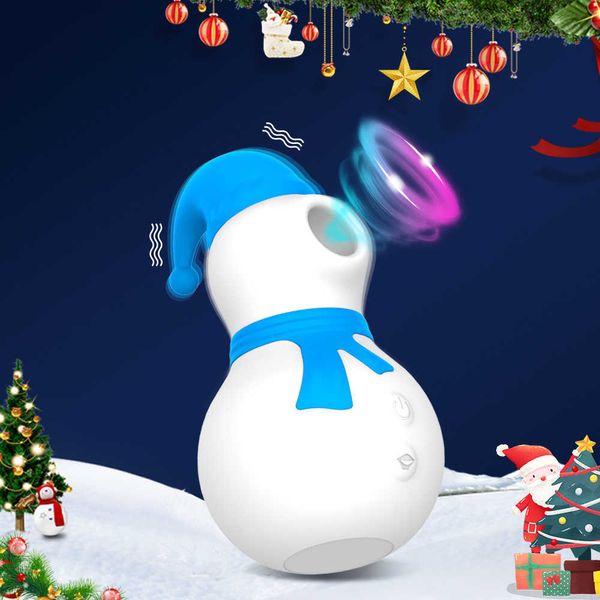 Предметы красоты снеговик снеговик вибратор Sucker Sexy Toy для женщин взрослые 18 соска рождественский подарок женский вакуум -стимулятор минет