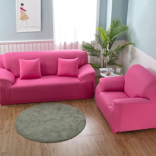Fodere per sedie Rosa / rosso / nero / viola Colore Solido Copridivano Spandex Moderno Poliestere elastico Divano Fodera Protezione per mobili Casa