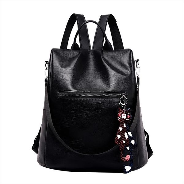 Mochila feminina Leath Color Matching School Bag Wild Fashion Leisure Bag Bolsa de estudante ombro Mulheres Mochila L10236S
