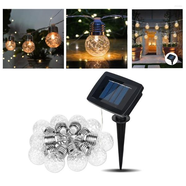 Corde tipo 10 LED luce solare con ghirlanda di ghirlanda di ananas da 3,8 m Decorazione da giardino natalizia per esterni