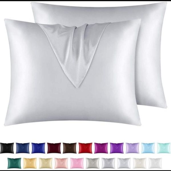 İpek saten yastık kasası soğutma zarf yastık kılıfı buz ipek cilt dostu yastık yastık kapak yatak malzemeleri rrc853