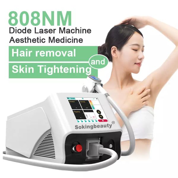 Diodenlaser mit drei Wellenlängen, 808 nm, Haarentfernungsmaschine, dauerhafte Haarentfernung, Hautverjüngung, tragbar, Smart-Touchscreen, Verwendung im Schönheitssalon oder in der Klinik