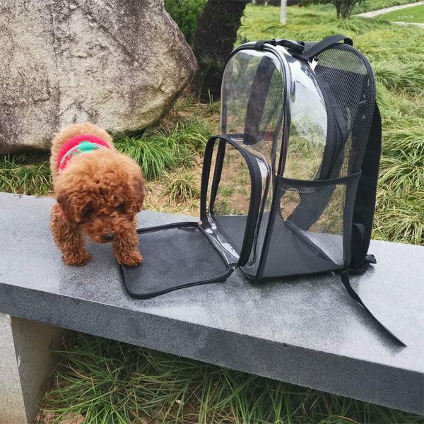 Copertine per seggiolini per auto per cani Space Piet Bag del zaino trasparente universale per gatti e cani che escono panoramica traspirante portatile