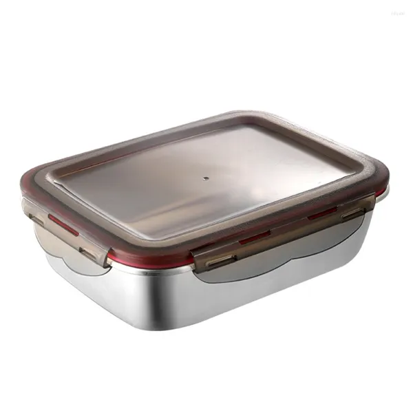 Utensílios de jantar recipiente isolado Japanese metal aço bento tiffin térmico Mantenha as bandejas grandes salada de controle de porção