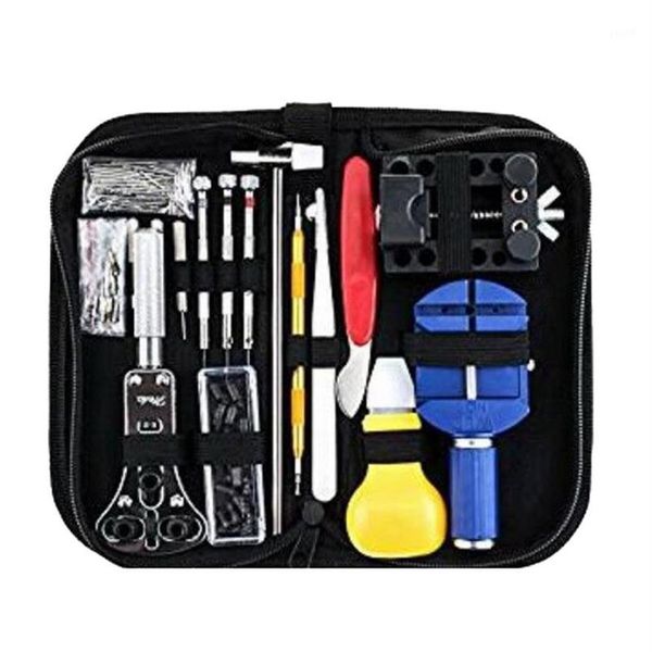 147 PCs Relógio Reparo Kit do kit de estojo abridor de estojos Removedor de primavera Kit de relógio Metal Metal Ferramentas para ajuste Conjunto de ajustes Band1262E