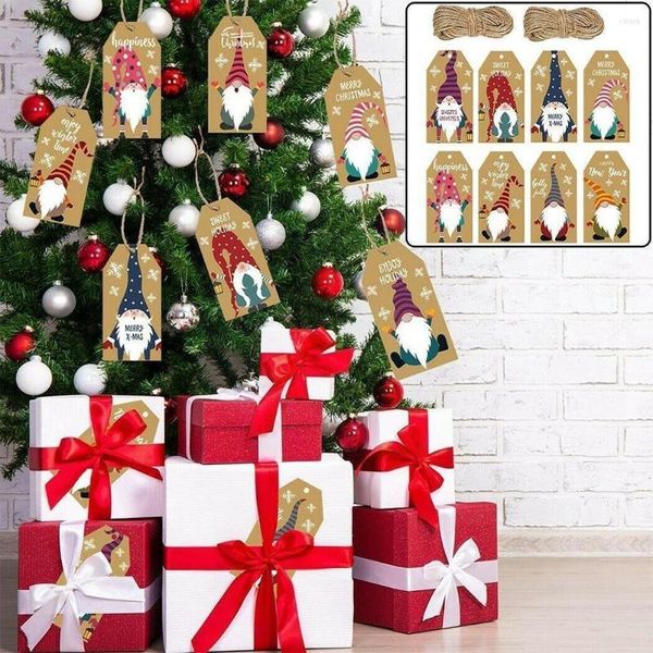 Noel Dekorasyonları 1 PCS Dekorasyon Kraft Kağıt Etiket Etiketi Kart Asma Diy Noel Ağacı Halat Malzemeleri Parti GI B2L8