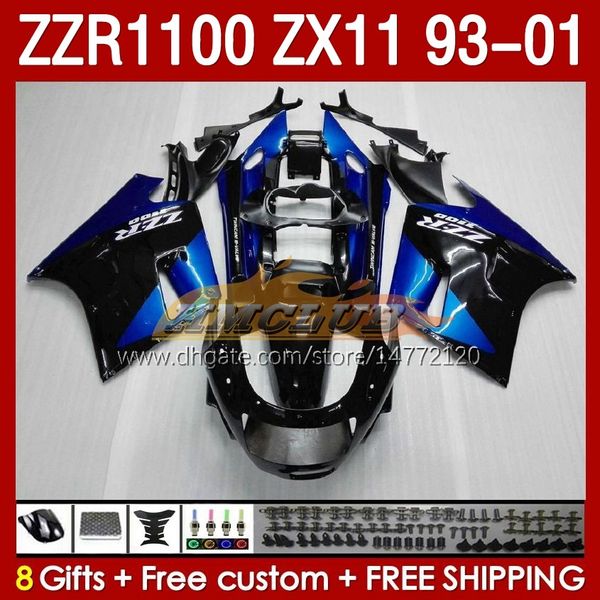 OEM Corpo inteiro para Kawasaki Ninja ZX-11 R ZZR-1100 ZX-11R azul brilhante ZX11R 93 94 95 96 01 165NO.80 ZZR 1100 CC ZX11 ZX 11 R 11r ZZR1100 1997 1999 2000 2001