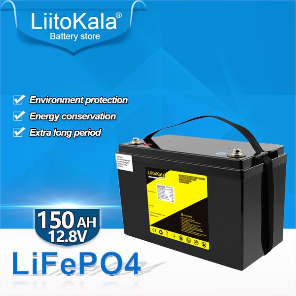 LiitoKala 12.8v 150AH lifepo4 batteries pack with 100A BMS 12V battery for RV Xenon light Solar energy storage Inverter