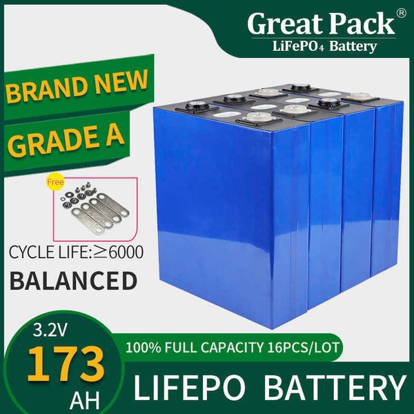 100% de capacidade total 4pcs 3.2v 173ah nova grau A LifePO4 Battery Cell Recarreg￡vel Ciclo Deep Lithium Ion Energy Storage