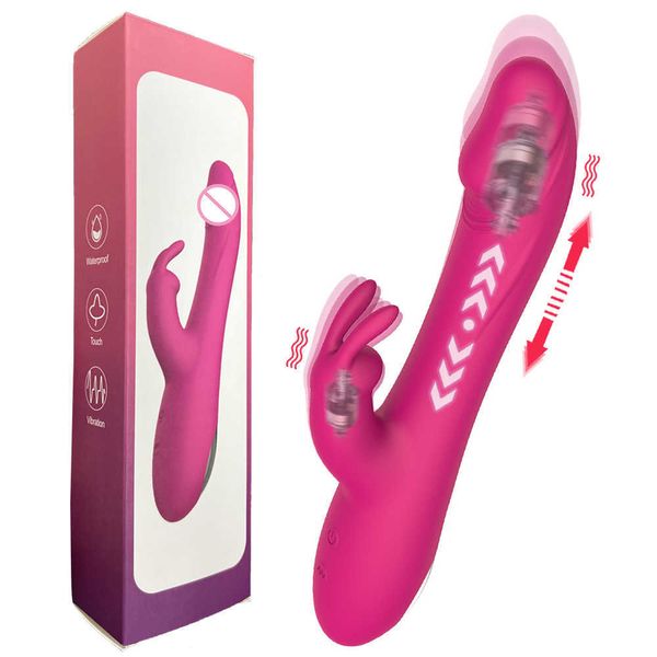 Articoli di bellezza vibratore del coniglio in silicone vibratori telescopici stimolatore del clitoride punto G masturbatore massaggiatore vibratori della vagina giocattoli sexy per le donne