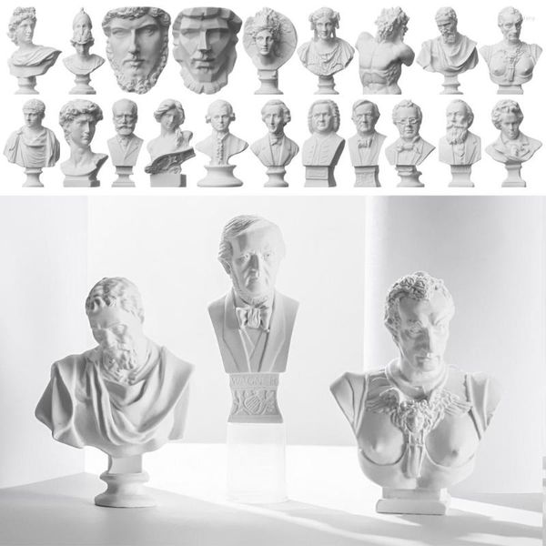 Estatuetas decorativas Mini estátua de gesso estatueta Mitologia grega Celebridades famosas de escultura de desenho de desenho de gesso busto retratos em casa