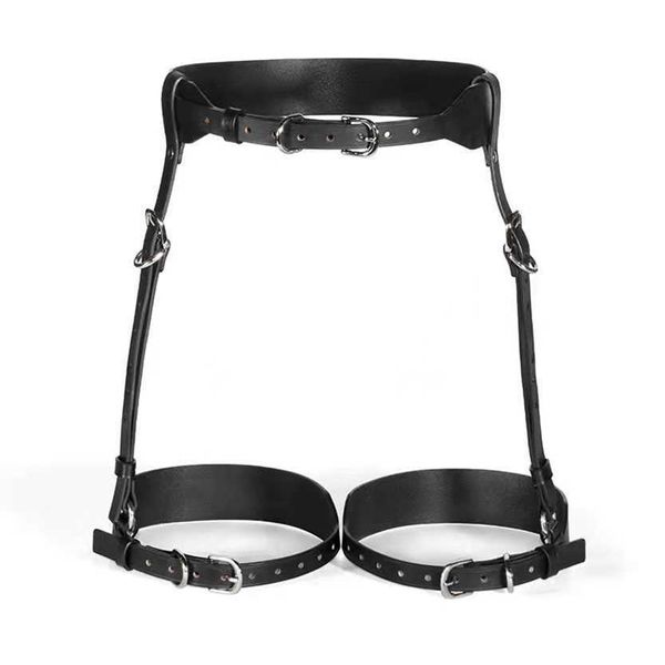 Sex Toy Chastity Leather Bdsm Belt Adult Bondage Set per coppia Black Slave Belt Restraint Fetish