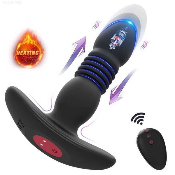 Brinquedo sexual massageador telescópico vibratório butt plug vibrador anal sem fio remoto brinquedos para mulheres aquecimento vibrador massageador de próstata homens buttplug