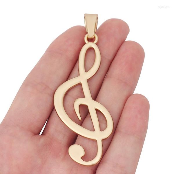 Collane con ciondolo 1 X Colore oro opaco Grande nota musicale Chiave di violino Pendenti con ciondoli per collane Accessori per la creazione di gioielli 85x32mm