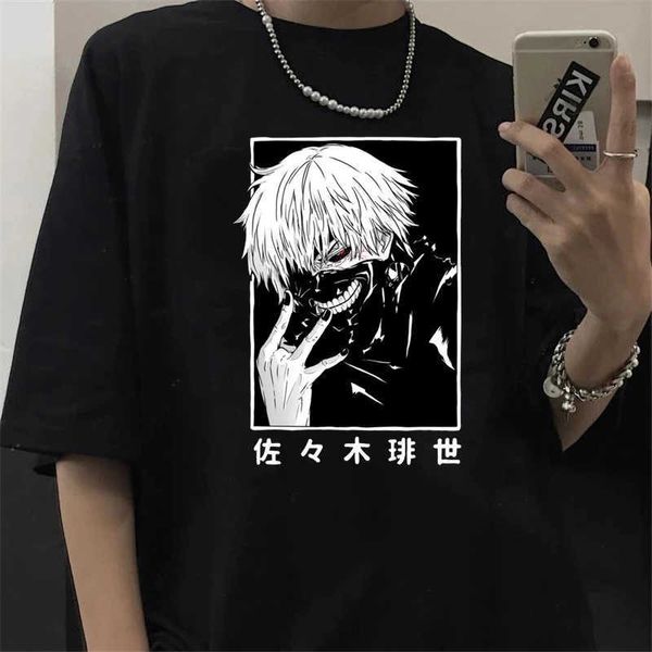 Männer T-Shirts Tokyo Ghoul Kaneki Ken Augen Kleidung Männer Grunge 2022 Anime T Shirt Grafik Ästhetische Goth T-shirt Unisex Cartoon t-shirt Männlich T230103
