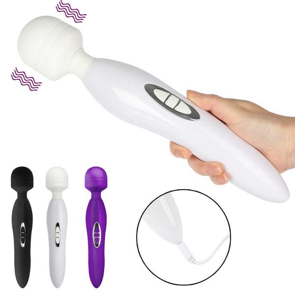 Articoli di bellezza Ricarica USB Forte potenza Magic AV Stick Bacchetta Vibratore per le donne Massaggio del corpo Stimolatore del clitoride del capezzolo Giocattoli sexy per adulti