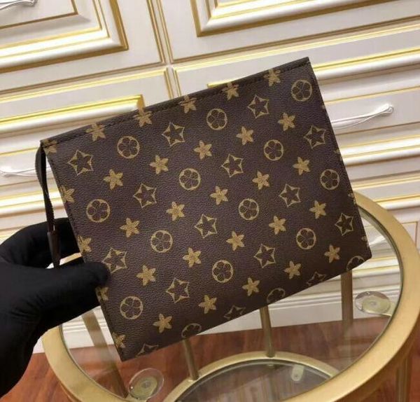 Saco de cosméticos de grife Bolsa de mão Carteira carta flor Café Lattice preto moda masculina Feminino Zíper cosmético Bolsas de luxo Bolsas Venha saco de pó