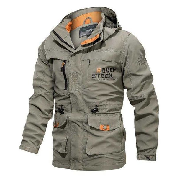 Outdoor-Jackets Hoodies Atmungsaktive Bomberjacke Männer 2022 Frühling Herbst Multipocket Military Tactical Jackets Windbreaker Herren Mantel Outdoor Stormwear 0104