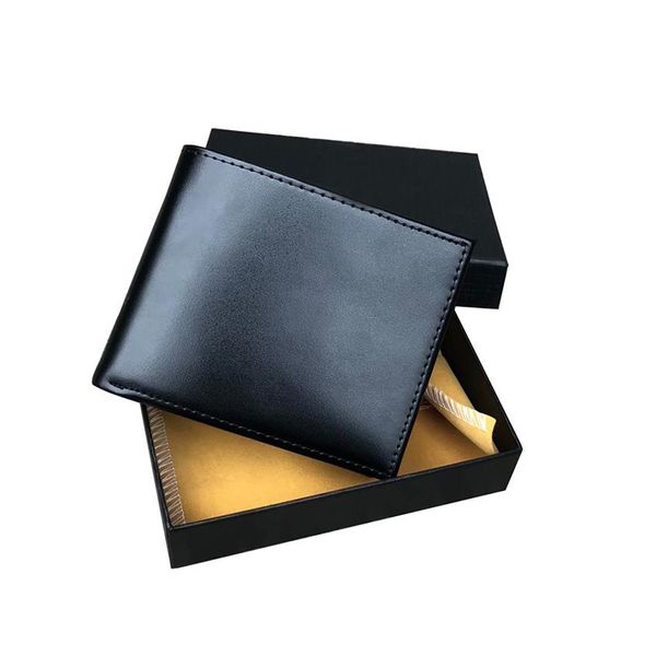Erkek cüzdanı Avrupa tarzı iş erkekler deri cüzdanlı erkekler için tasarımcı çanta kutusu toz çantası kısa kart tutucu cep f249f