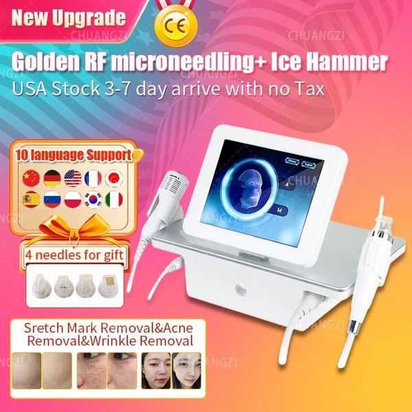 Beauty Items 2in1 Neuheiten Radiofrequenz Hautverjüngung Microneedle Fractional RF Beauty Machine Anti Dehnungsstreifen Withcold Hammer Factory Outlet