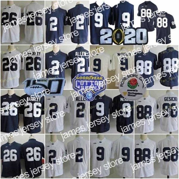 American College Football Wear 150th NCAA Penn State Nittany Lions College #26 Saquon Barkley 9 Trace McSorley 88 Mike Gesicki 2 Marcus Allen Paterno genähtes Trikot