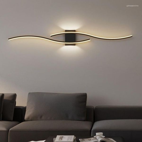 Lampada da parete Design moderno minimalista LED Light Black White Lampade per la decorazione d'interni per il letto del soggiorno