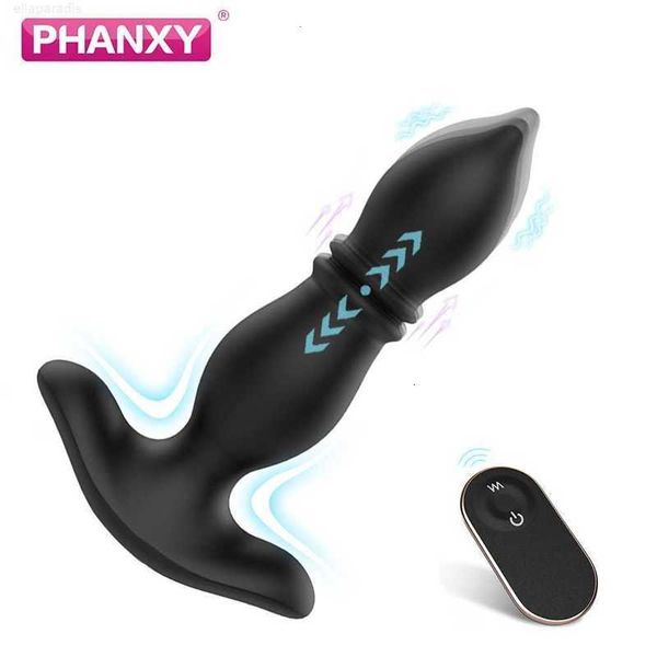 Brinquedo sexual massageador phanxy vibrador anal telescópico massageador de próstata sem fio remoto vibrador brinquedos estimulador butt plug masturbador masculino