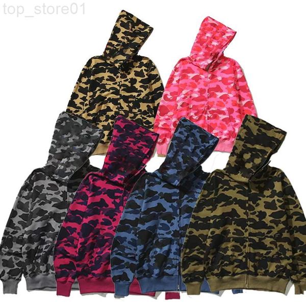 Erkek Hoodies Sweatshirts Erkek Kadın Tasarımcı Kamuflaj Hoodies Fashion Pa Baskı Maymun WGM HOODIE Paris Cardigan Klasik Kış Peluş Coat Sweater Bapes Hoody