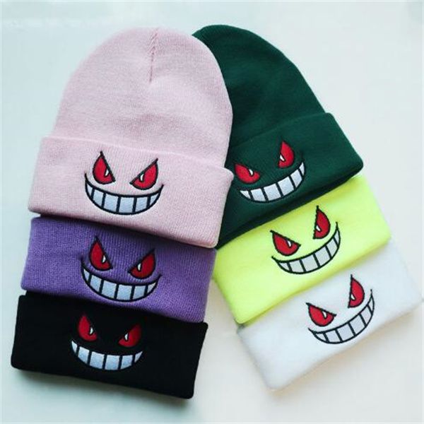 Caps Unisex Winter Outdoor Beanie für Kinder Gestrickte Gengar Hood Hut für Kinder Casual Außerhalb Halloween Hüte GC1871