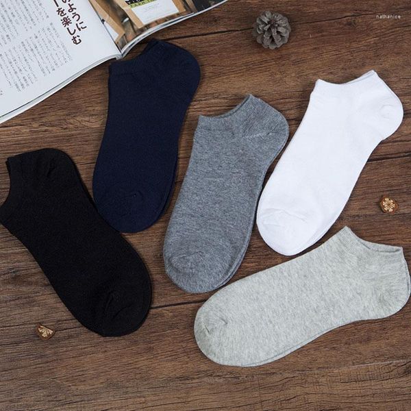 Herrensocken 5 Paare/los Männer Baumwolle Boot Happy Meias Für Männer Großhandel Söckchen Mode Geschenke Schwarz Weiß Farben Kühle Kurze