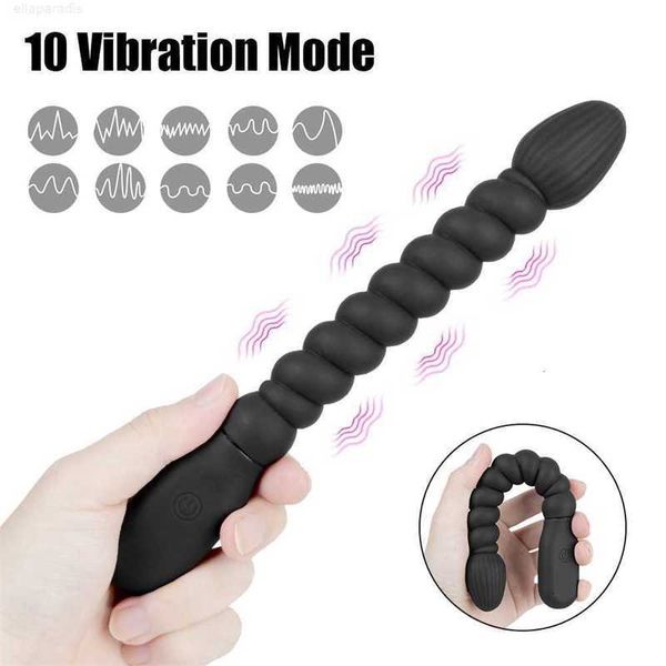 Brinquedo sexual massageador vibrador anal contas brinquedos para homens mulheres 10 velocidades duplo motor vibradores butt plug estimulador massagem de próstata