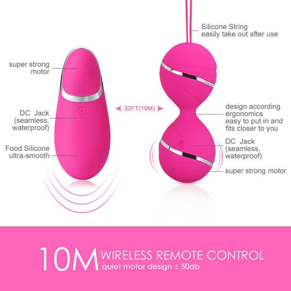 Itens de beleza 7 velocidade de controle remoto kegel bola vaginal exerc￭cio apertado ovos vibrat￳rios geisha ben wa s dual vibrador sexy brinquedo para mulheres