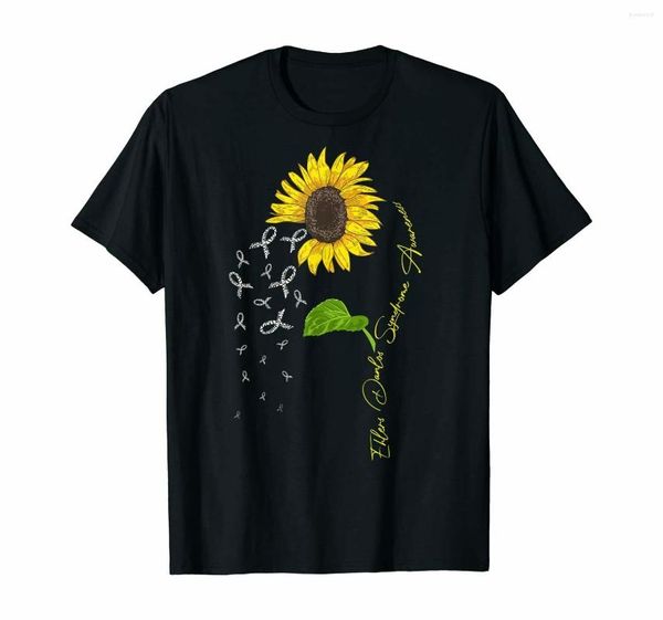 Herren-T-Shirts Ehlers-Danlos-Syndrom-Bewusstseinsband-Sonnenblumen-Geschenk-T-Shirt