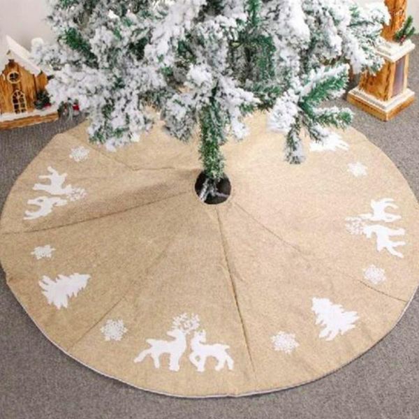 Weihnachtsdekorationen, Weihnachtsbaumrock, bequemer Teppich, Acrylfaser, langlebig, ausgezeichnete 3D-gestickte Schneeflocke