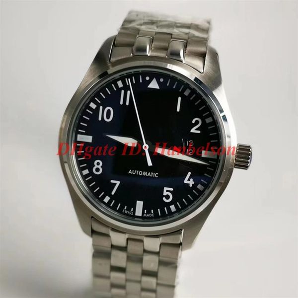 IW326504 Little Prince Automatic Movements Watches Pilot Mens Watch Mechanical Black Metal Braslet Briscewatches201L