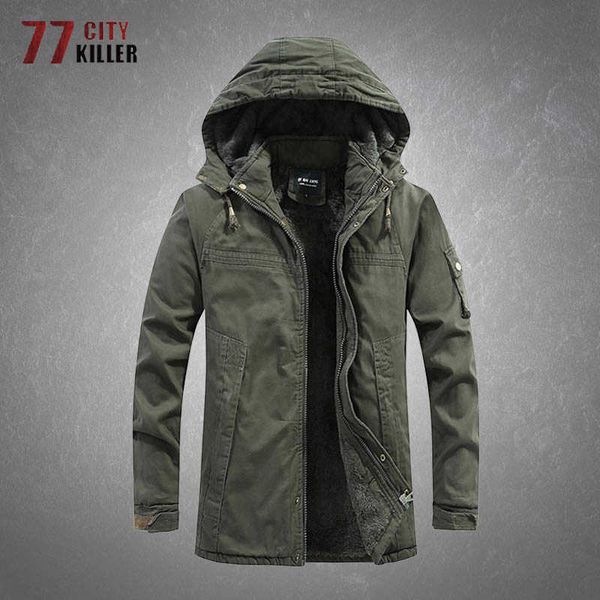 Jaquetas ao ar livre Hoodies Jaqueta militar masculina Parkas Winter Winter Fleece engross Multi-Pocke Cargo Coats Masculino moda ao ar livre tática de pêlo alinhado para homens 0104