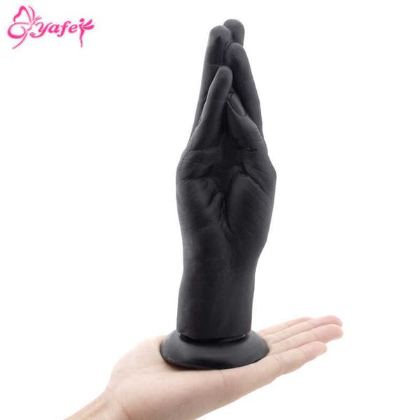 Itens de beleza Fist Dildo Realistic 3D Hand Desgin Anal Big Stuffed Plug Brinquedos Eróticos Sexy Braço de Sucção Fisting para Mulheres Lésbicas