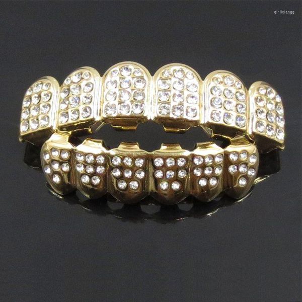 Backs Orecchini Fshion Hip Hop Oro Argento Colore Iced Out CZ Denti Grillz Top Bottom Uomo Donna Gioielli