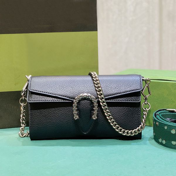 Cadeia Crossbody Bolsa Coleção Cartas Bolsa Bolsa Mensageiro Moda Metal Fivela Bolso Aba Correntes Correntes Alça Cinto Ombro Rebite Letra