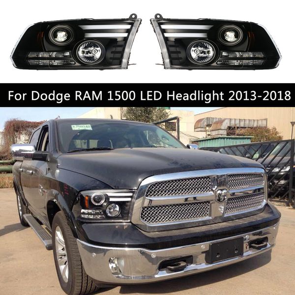 Car Styling Accessori per l'illuminazione dei fari Luce di marcia diurna per Dodge RAM 1500 LED Headlight Dynamic Streamer Turn Signal